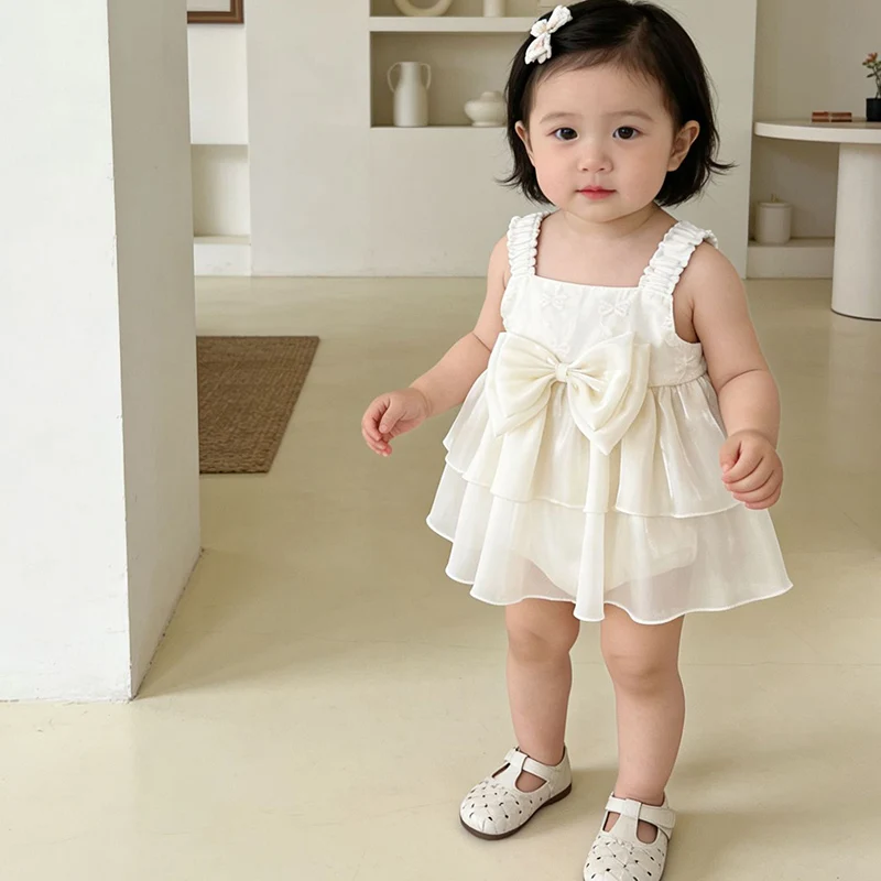 2026 New Summer 0-24M Children Clothes Toddler Baby Girls Jumpsuit Sleeveless cotton splicing Infant Baby Girls Bodysuits 4