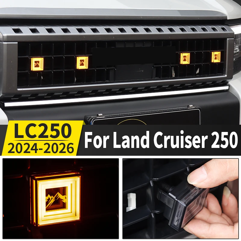 

For Toyota Land Cruiser Prado 250 LC250 j250 2024 2025 2026 LED Grille light Yellow Lamp Beads Exterior Modification Accessories