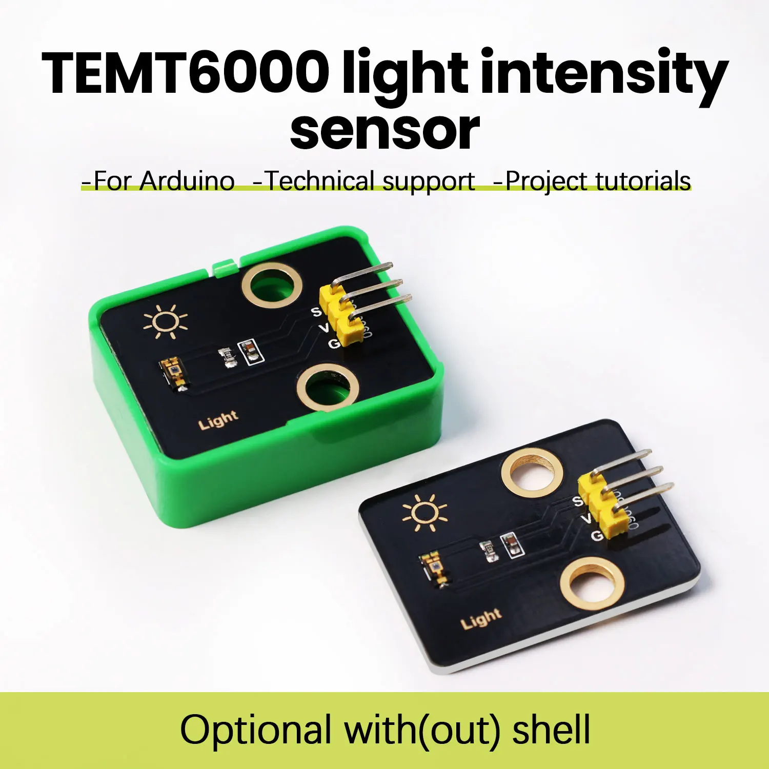 Sensor de intensidade de luz ambiente LED TEMT6000 para monitoramento de intensidade de luz Arduino Ajuste automático de luz