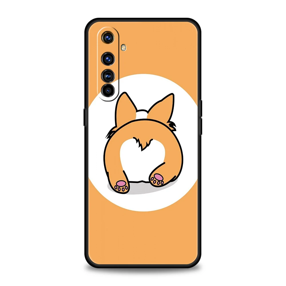 Soft TPU For Realme 13 12 11 10 Pro Plus GT2 GT3 GT5 C67 C63 C55 C21 C25 C35 Pro 5G Shockproof Phone Case Cute Corgi Dog Fundas