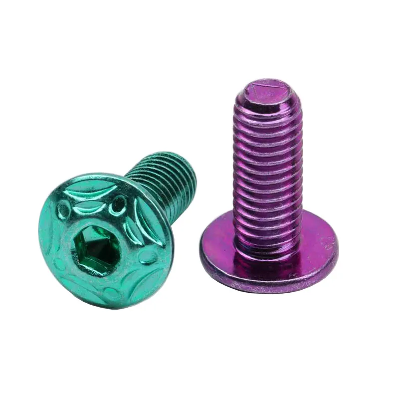 

10 шт./компл. винтов M8x20.5 мм для велосипедных тормозных дисков, фиолетовые болты для дисковых тормозов, винты для крепления на раму
