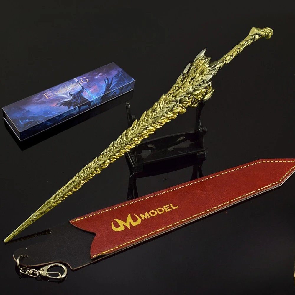 30 CM Eldenn Japanese Game Peripherals Gragon King's Rock Sword Metal Weapons Model Gift Box Collectible Desk Ornaments Boy Toy