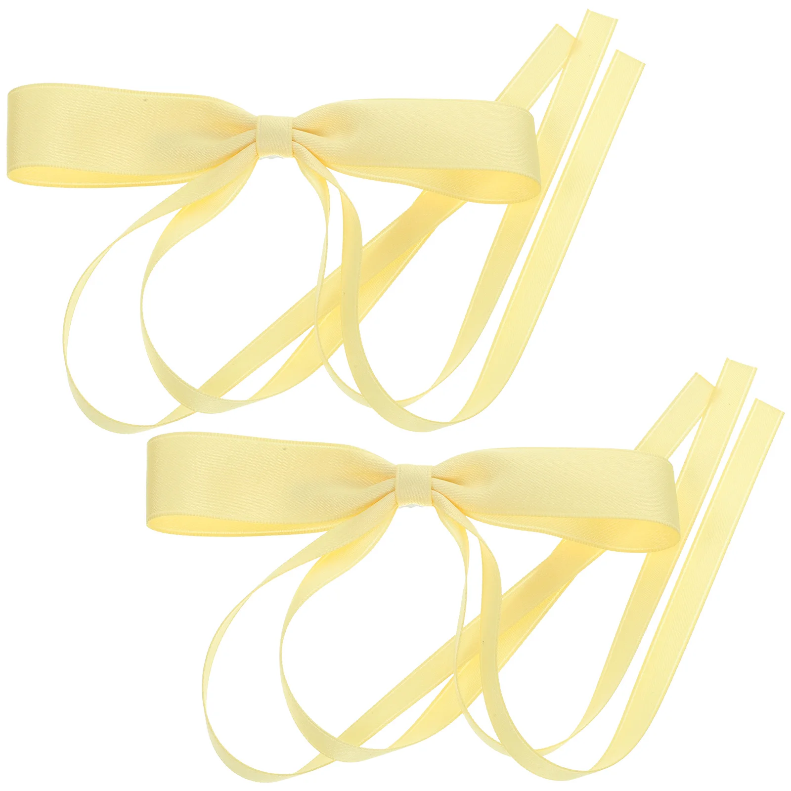 

2pcs Bowknot Hair Clips Lace Material Lightweight Metal Clip Long Type Classic Color Accessories Women Girls Wedding Party Prom