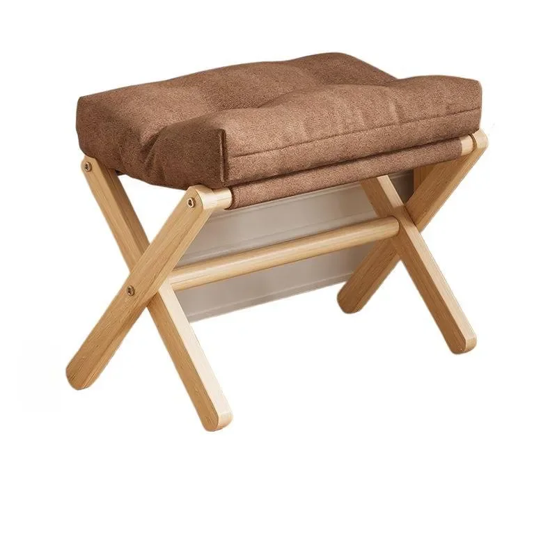 Modern Foldable Footstool Compact Ottoman for Living Room Sofa Shoe Changing Bench Small Space Saving Home Furniture