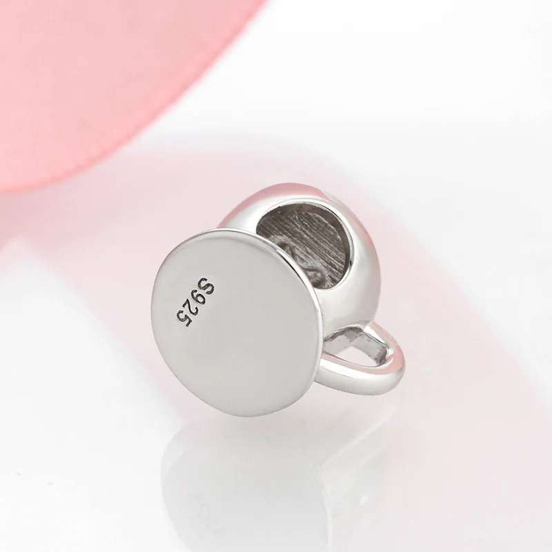 New Fashion 925 Sterling Silver Love Free time Heart Coffee Cup Beads Fits Original JIUHAO Charms Bracelet Bangles DIY Jewelry