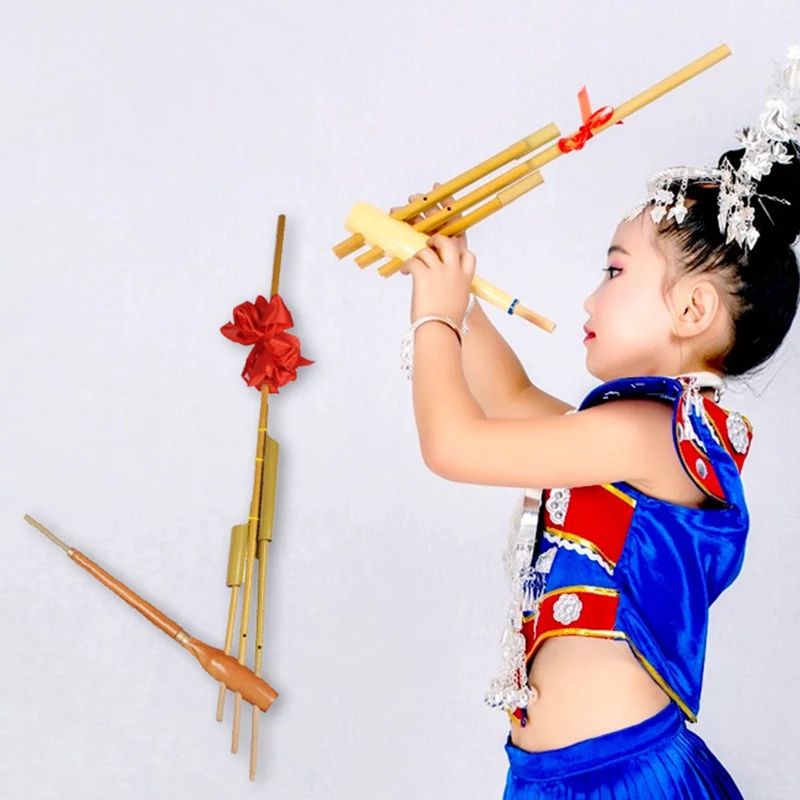 

6 Tube 6 Tones Lusheng C Tone Yunnan Traditional Bamboo Lusheng Children Adult Playing Sheng Handmade Ethnic Musical Instrument