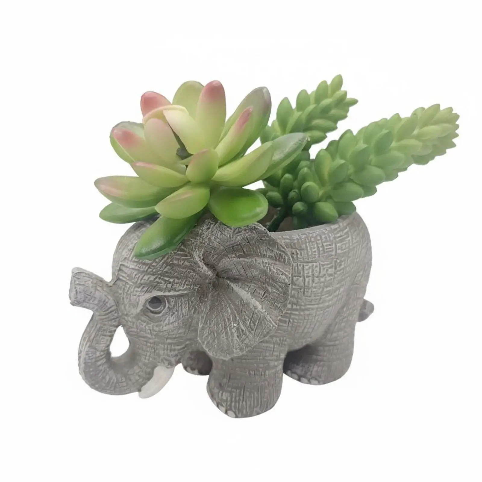 Elephant Shaped Resin Planter for Air Plants Succulents Cute Animal Pot for Home Office Desk Patio Garden Ornament