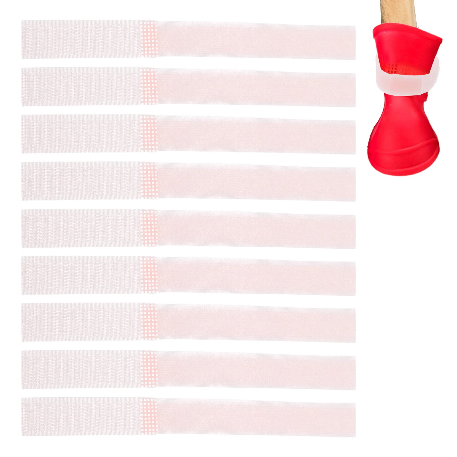 

10Pcs Adjustable Pet Bootie Fasteners Waterproof Non Slip Sock Straps Outdoor Dog Paw Protector Bands Dog Shoe Accessory