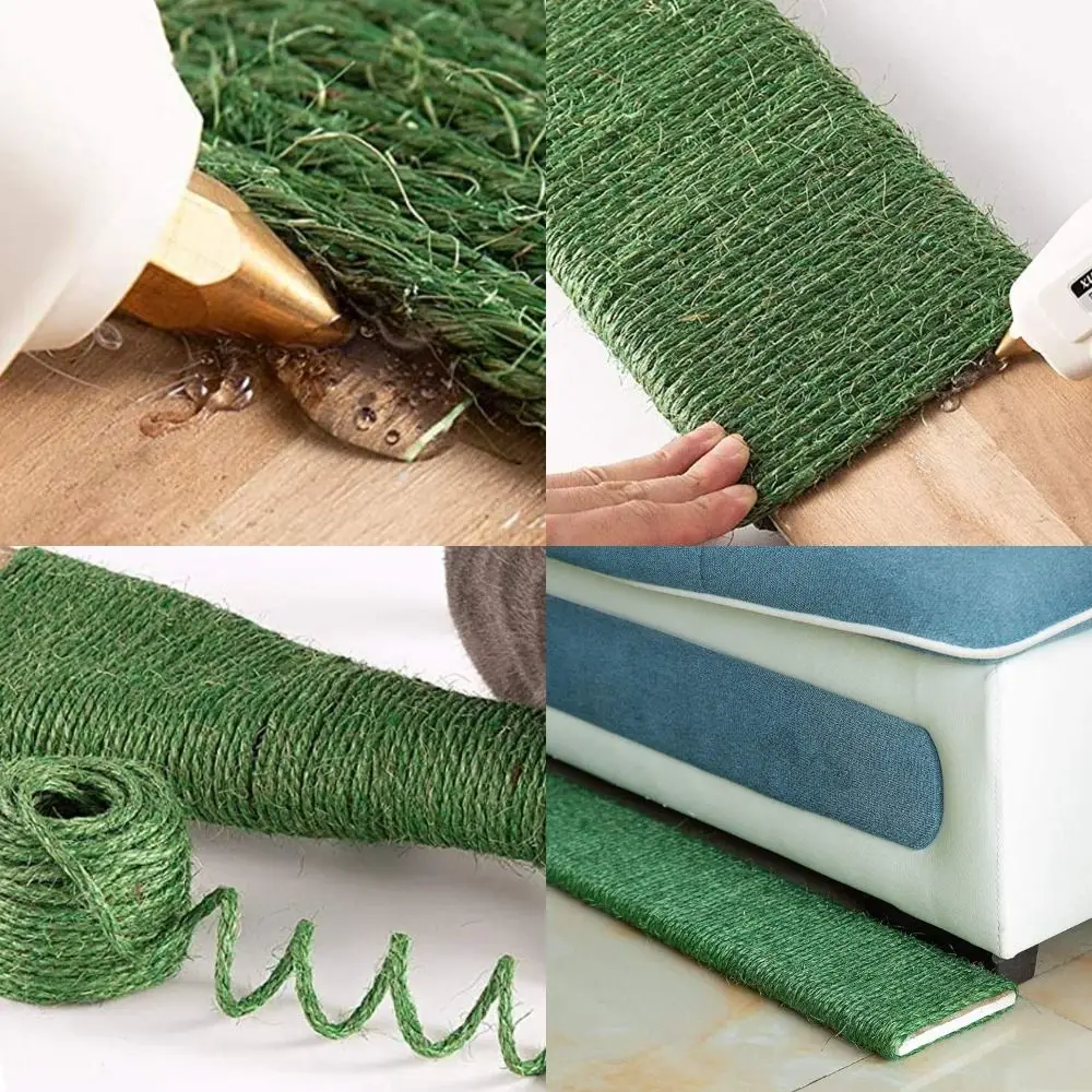 Multifunctional Sisal Twine Cat Sisal Rope 6MM*30M/98FT Green Sisal Twine 6 MM Twisted Fiber Hemp RopeFT DIY Scratcher Durable