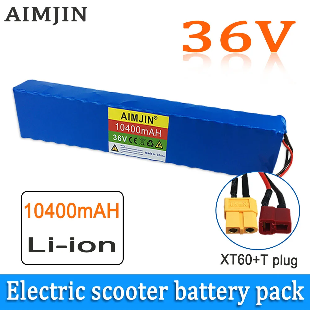 

10400mAh 18650 36V BMS Li-ion Battery Pack 10S4P 500W High Power Modified Bicycle Scooter Electric Vehicle with charger