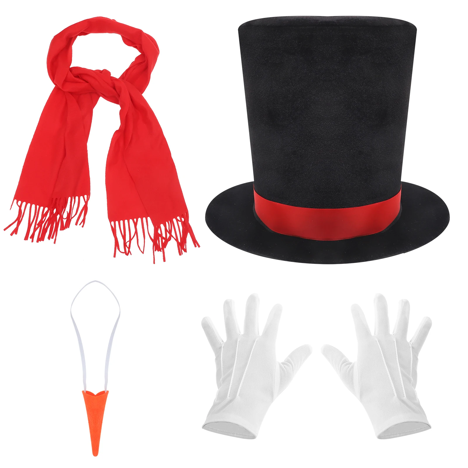 

Snowman Costume Snowman Dressing Kit Christmas Party DIY Props Red Scarf Gloves Non woven Fabric Kids Crafts
