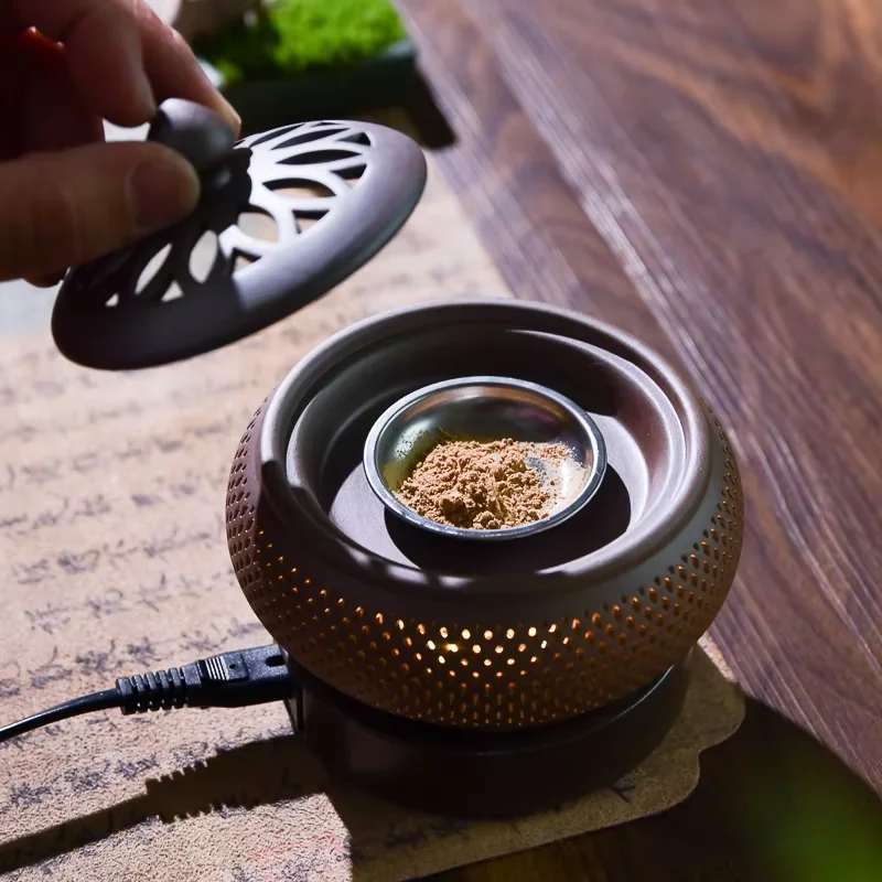 Gift set Electric incense burner with timer Ceramic incense Frank incense burner Resin burner Essential oil lamp