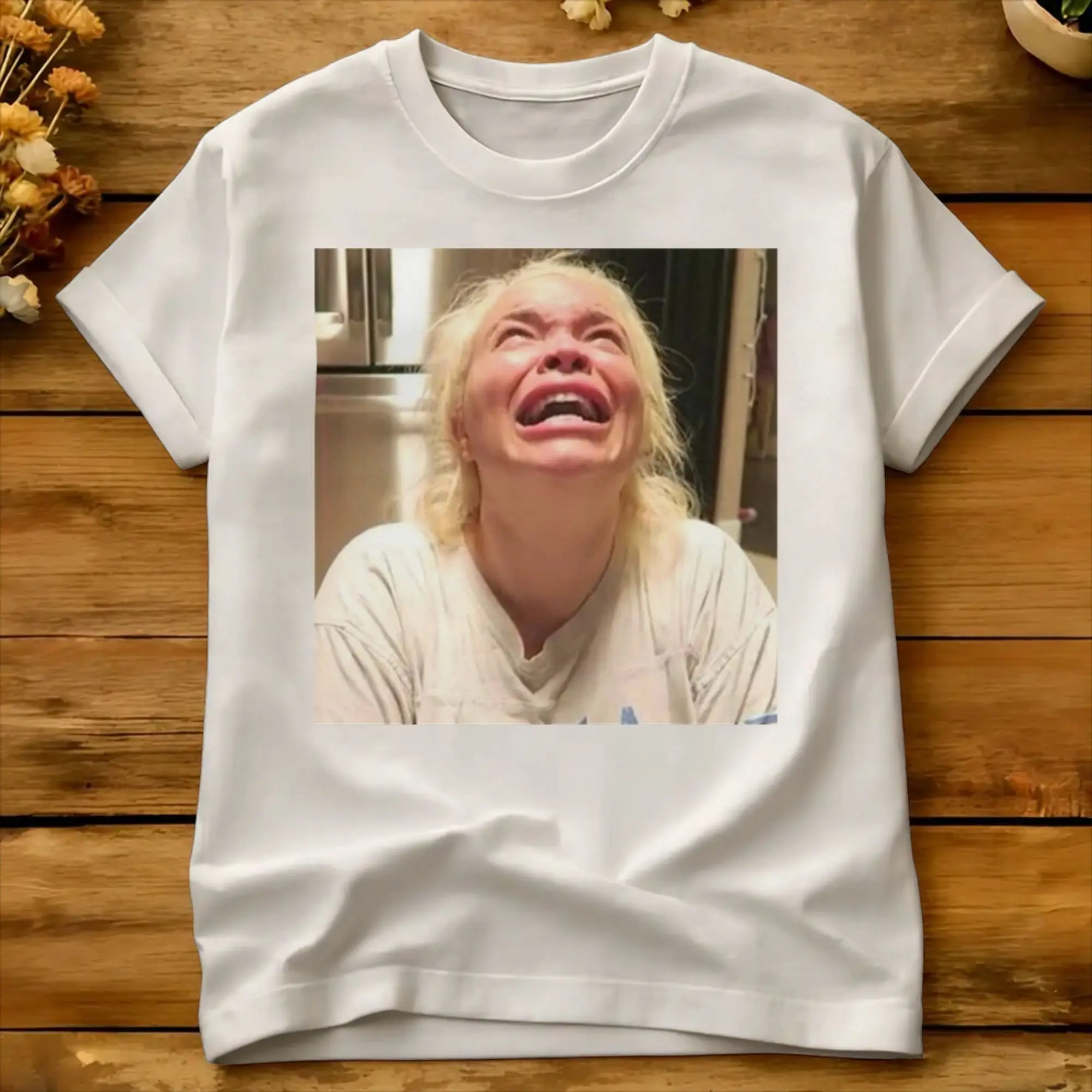 Men's T-Shirt  Trisha Paytas Crying  T Shirts Hip Hop  Summer Tee Shirt Streetwear 100 Cotton Clothing Gift