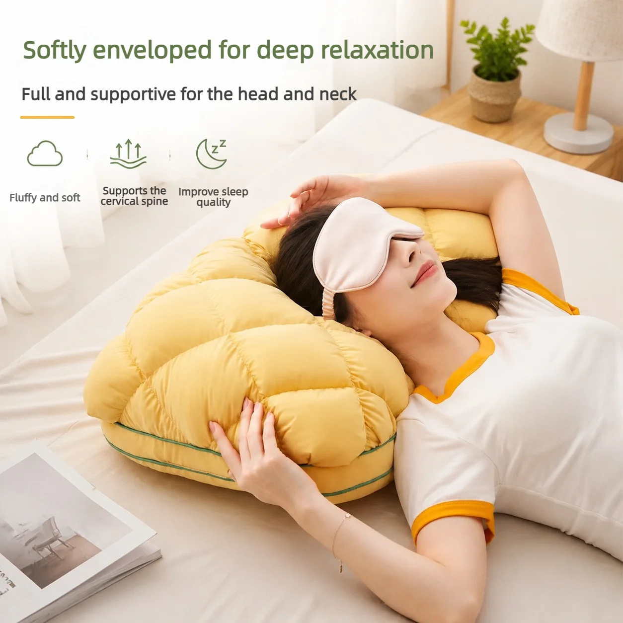 Hotel Style Pillow Pineapple Grid Fluffy Soft Support Pillow Breathable Washable For Sleeping view 2