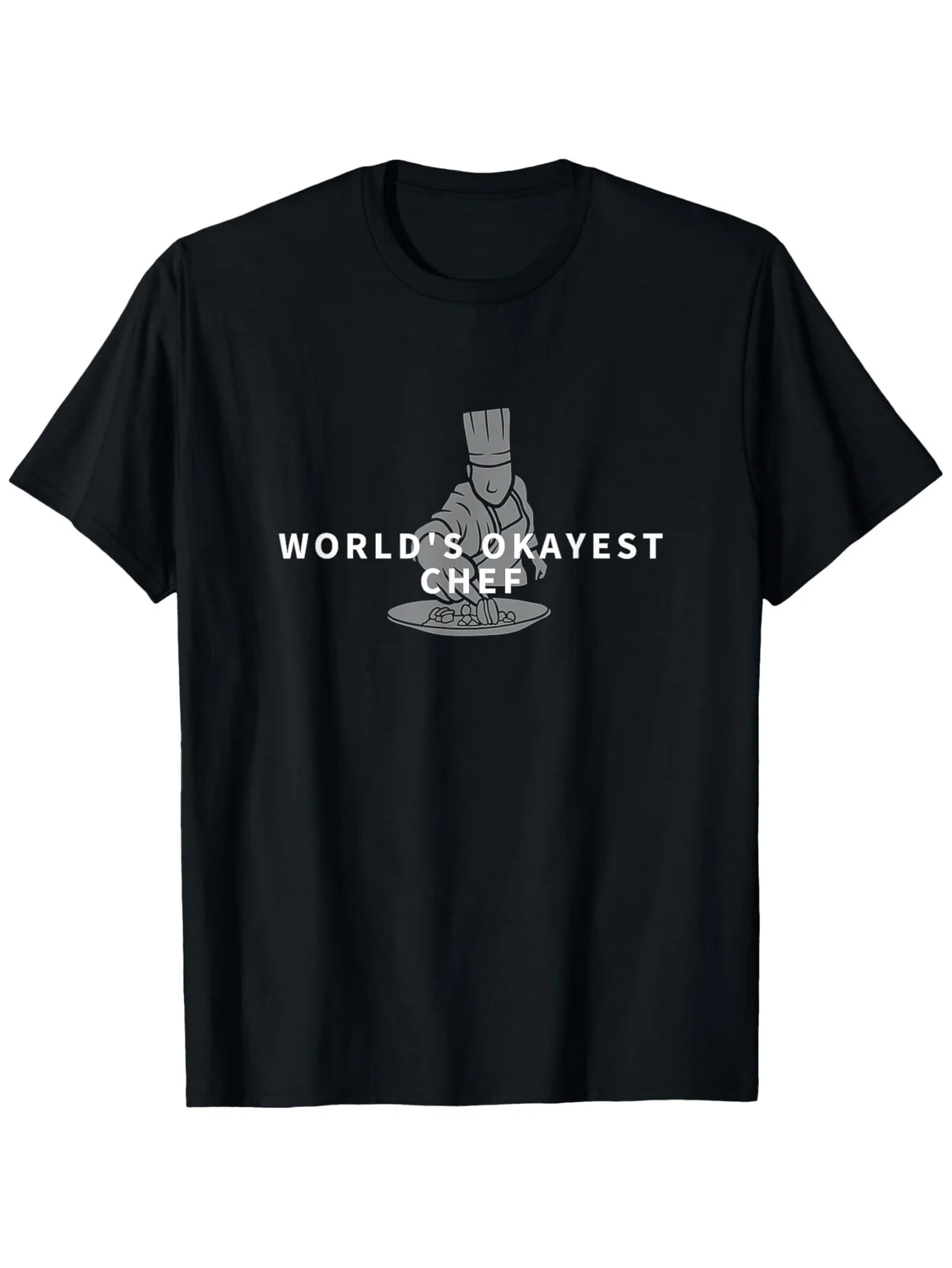 1 peça, camiseta masculina de manga curta, com estampa 'World's Best Chef Proud Assistant Chef', camiseta de chef certificada, gola redonda preta
