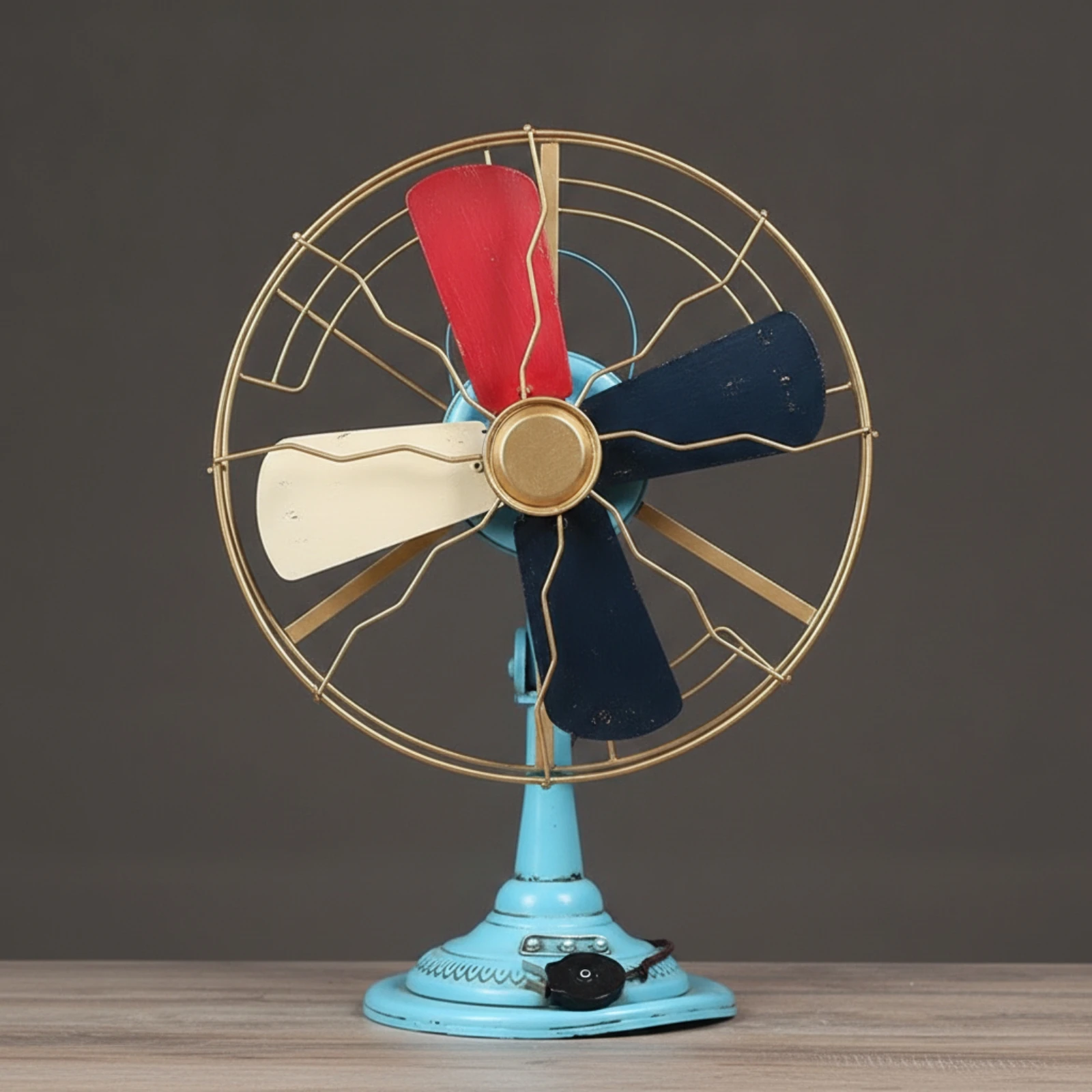Retro Table Fan Model Industrial Iron Fan Model Small Artistic for Photographers, Home Display, Photo Props