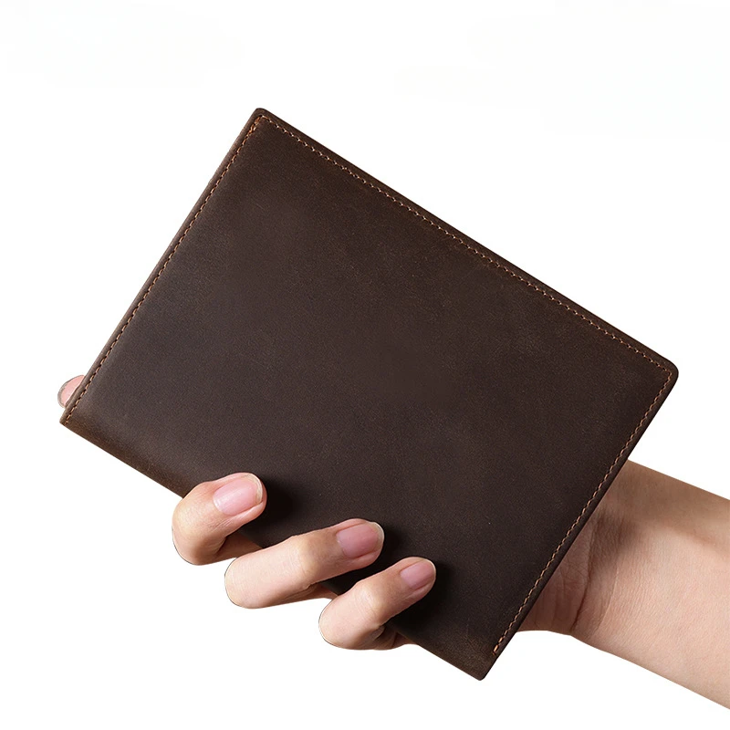 Cowhide Wallet with RFID Blocking Anti-magnetic Lightweight Leather Purse Card Holder Wallet Card Case Passport Wallet