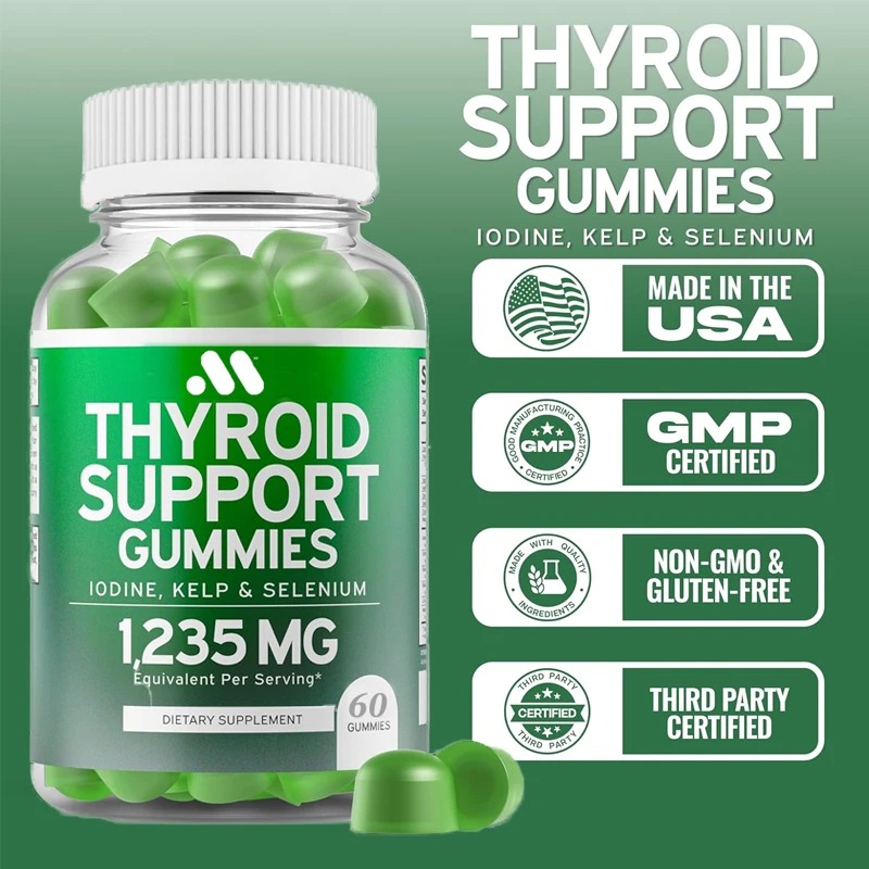 Thyroid gummies contain iodine and kelp (60 gummies). South African drunken eggplant, bladder, kelp, five flavors Sandra