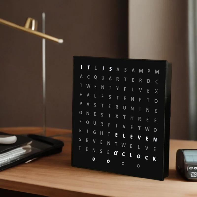 

Image Unique Contemporary Home Office Decor Easy Setup Housewarming Gift Electronic Accent Wall or Desk Clock