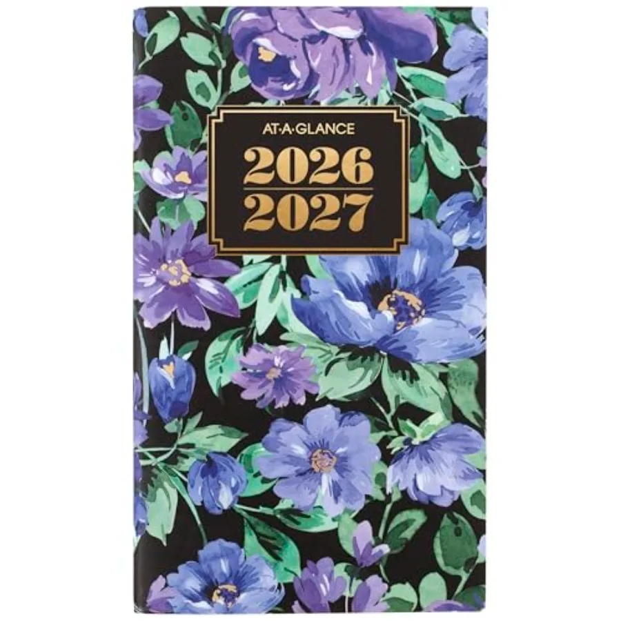 

Planner, 2 Year Monthly Planner, 3.5" x 6", Pocket Size, BADGE, Floral 1753F-021-26