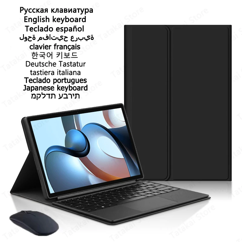 Case with Touchpad Keyboard for Xiaomi Book S 12.4 inch Tablet Cover Folio Stand for Xiaomi Mi Book S 2023 MIT2205 Smart Case