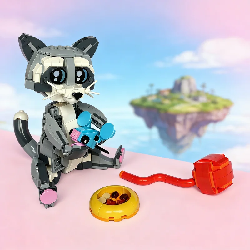 

345 деталей MOC Racoon Creator 3 в 1: Конструктор, Рождественский подарок, Игрушка, Креативная идея для самостоятельной сборки, Развивающая игрушка для детей
