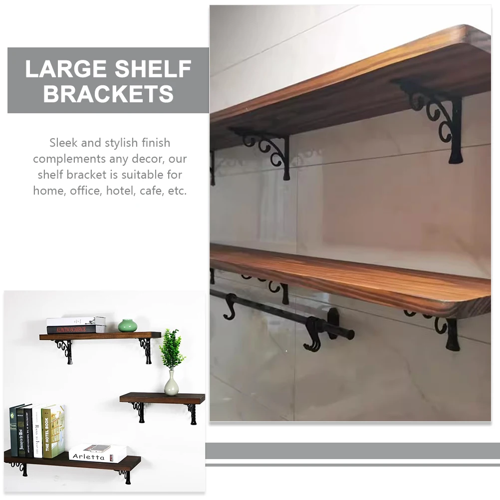 

Decorative Shelf Bracket Heavy Duty Alloy Aluminum Wall Mounted Floating Shelf Support Large Metal Brackets for Wood Shelves