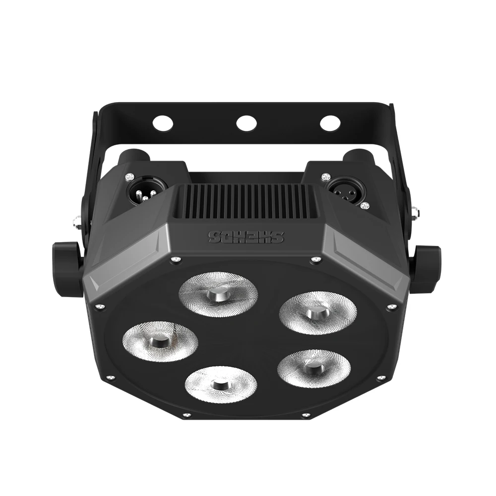 New Arrival GlamoPar LED 5x12W RGBAL+UV 6in1 Lighting Color Mixing Effect For DJ Disco Wedding Concert