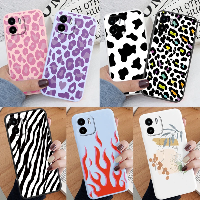 Case For Redmi A1 A2 Soft Silicone TPU Back Cover Case Protective Coque For Redmi A 1 Shell RedmiA2 Leopard Painted Bags Capa