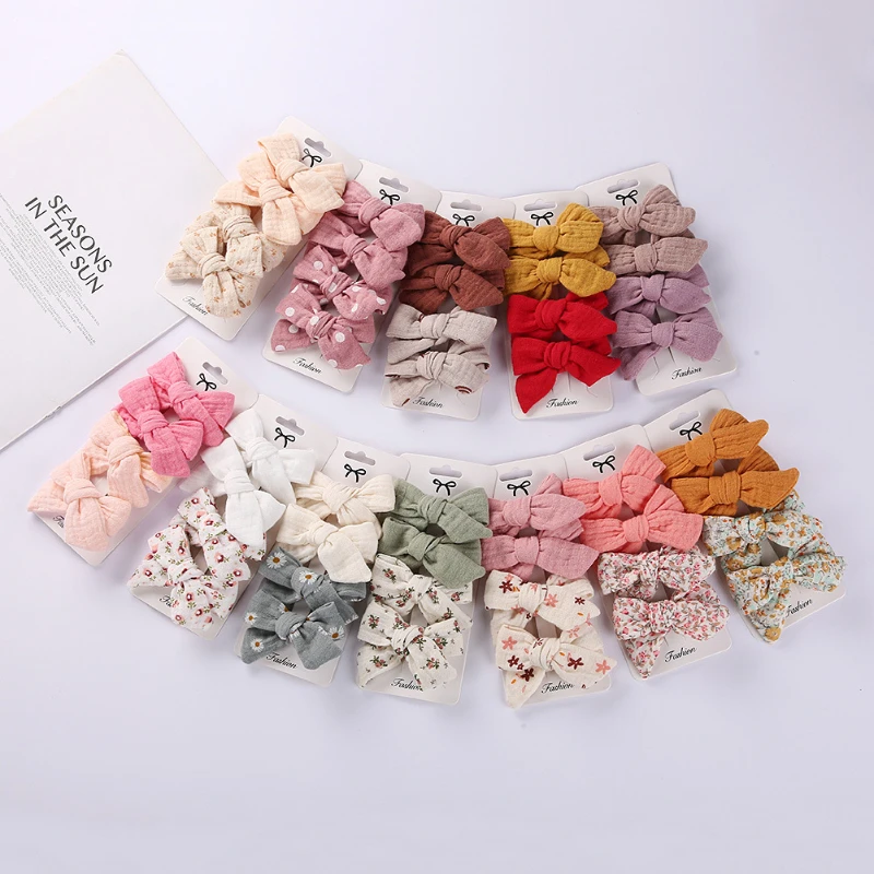 4Pcs/Lot Rabbit Ear Baby Headbands for Newborn Boys Girls Cotton Elastic Hair Bands Kids Hair Tie Bows Knot Headwraps Headwear