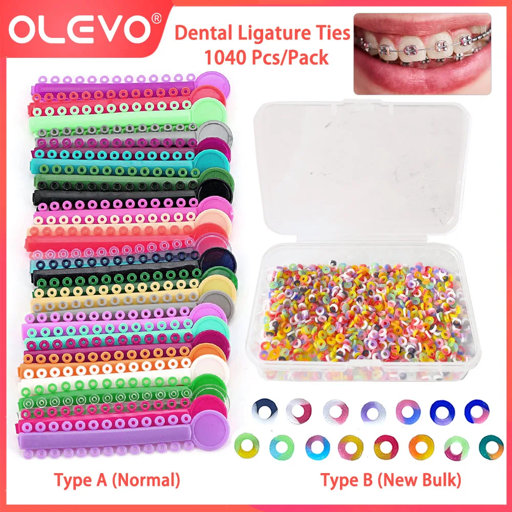 OLEVO-lazos para ligaduras dentales, anillos de liga de ortodoncia para tirantes dentales, bandas de goma elásticas, Material de odontología