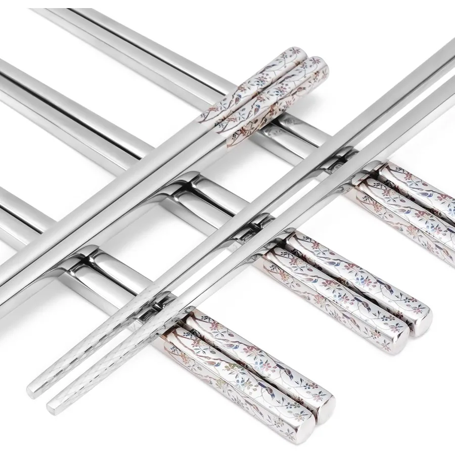 

Палочки для еды из нержавеющей стали, металлические палочки для еды с титановым покрытием, 9,8, премиум-класса, японская, корейская, цветная, с лазерной гравировкой, кухонная палочка для еды