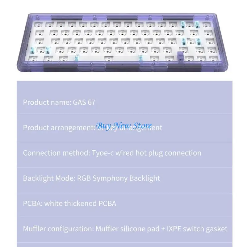 

20CE CIY GAS67 Mechanical Keyboard Gasket Structure Mount RGB Backlit Hot Swap