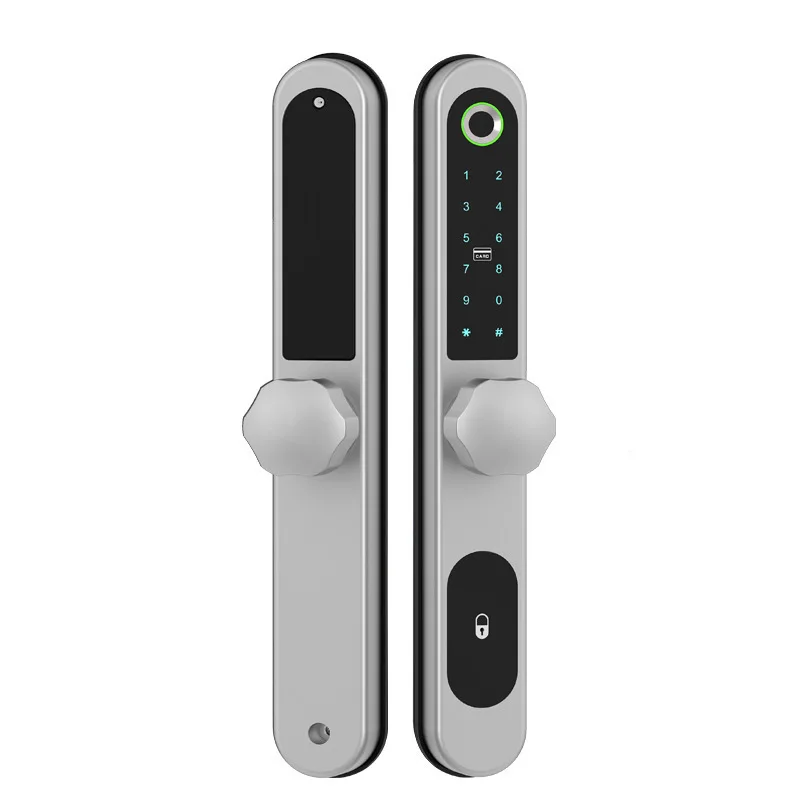 Multi-Functional Smart Door Lock for Aluminum Alloy Doors with Fingerprint, Code, Card and Key Unlock Options