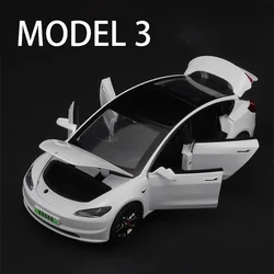 2024 NEW 1:32 tesla Model 3 Alloy Model Car Toy Diecasts Metal Casting Sound and Light Car Toys For Children Vehicle