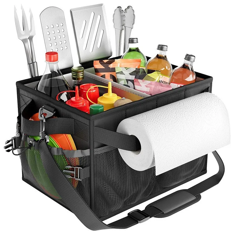 

Car-Mounted Barbecue Storage Box - Grill Tool Bag, Thickened Oxford Cloth Insulated Tool Case for Outdoor Camping & Picnics