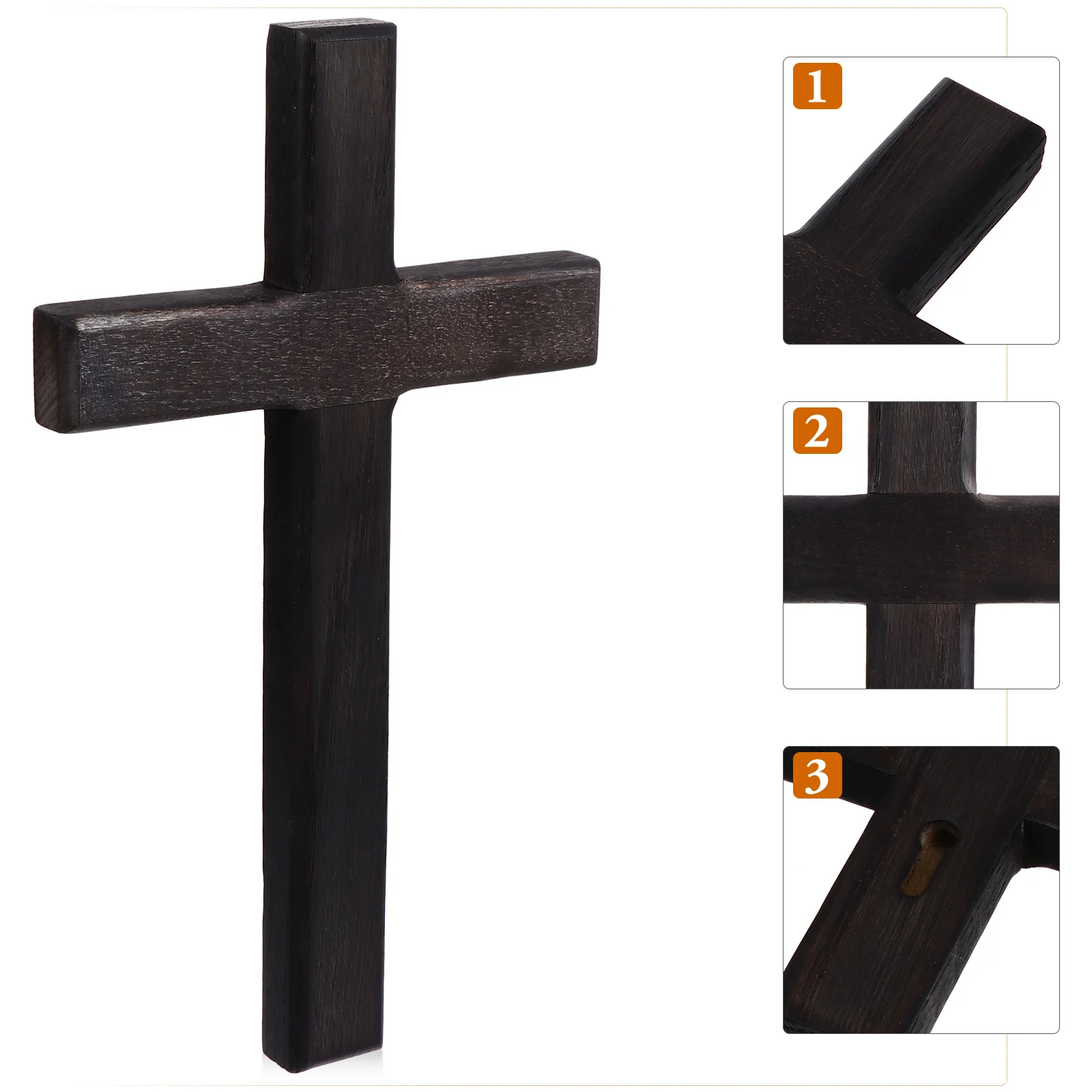 

1Pcs Wooden Cross Pendant Christian Decorative Craft Wood Material Fine Polishing Smooth Surface Home Office Church Gift