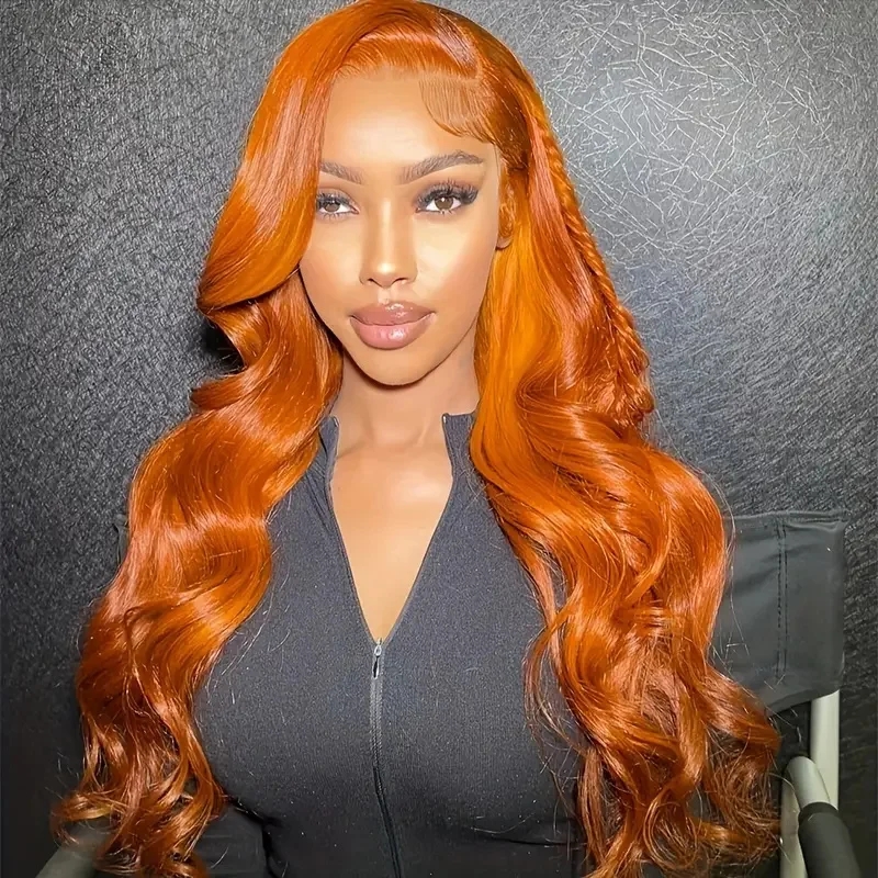 Ginger Orange Body Wave Lace Frontal Wig 13x6 Hd Lace Frontal Wig 30 Inch 13x4 Wigs 100% Human Hair Brazilian Wig For Women