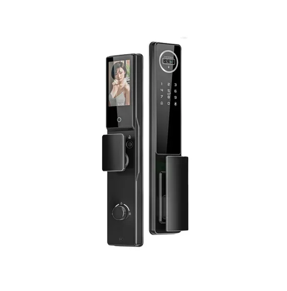 008 APP WiFi reconnaissance faciale serrure de porte empreinte digitale serrure de porte intelligente avec caméra en alliage d'aluminium sécurité serrures de porte en bois