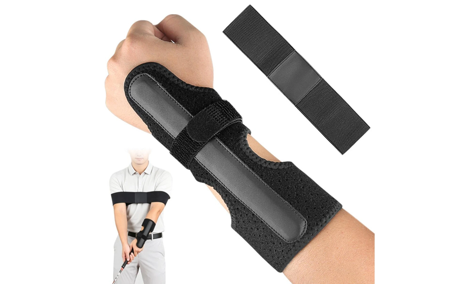 Golf Swing Assist Strap Adjustable Wrist Support with Aluminum Strip Training Aid One Size Long-Lasting for Golfers Golf Swing Assist Strap Adjustable Wrist Support with Aluminum Strip Training Aid One Size Long-Lasting for Golfers