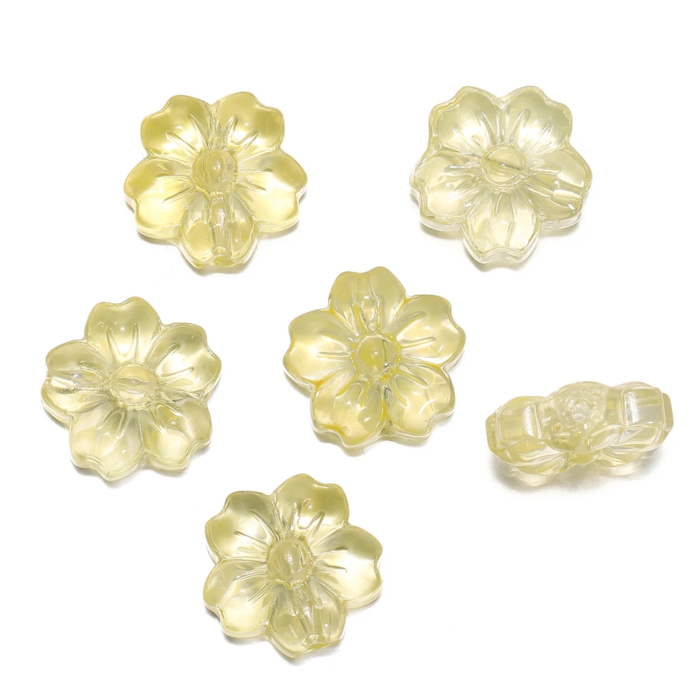 30 stuks gekleurde glazen bloemvormige kralen vijf bloemblaadjes bloem spacer kralen voor DIY ketting armband hanger sieraden maken bevindingen