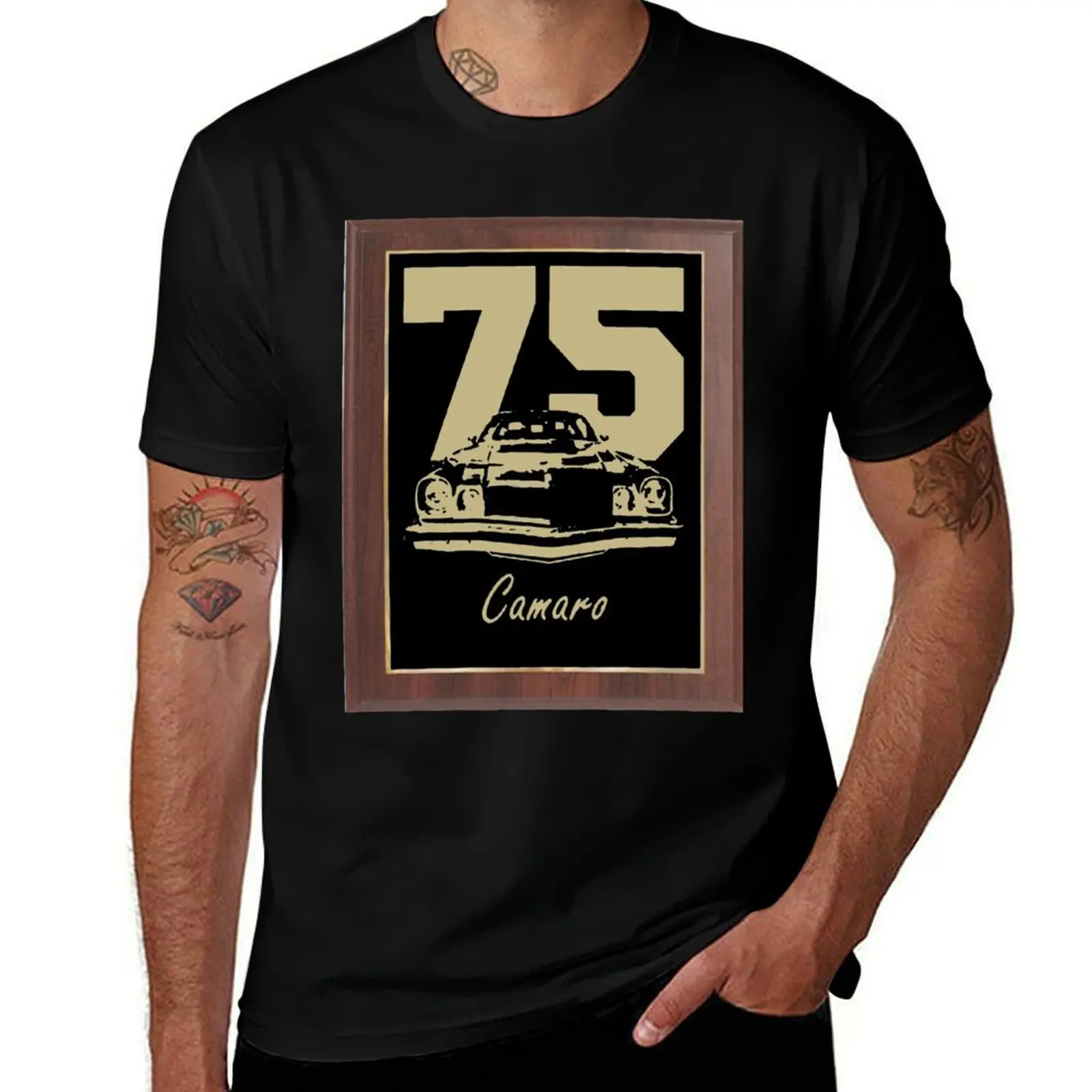 

1975 Camaro Grill View plaque trophy fan T Shirt T-Shirt t shirt personalised t shirts with prints man shirts cotton T-Shirt