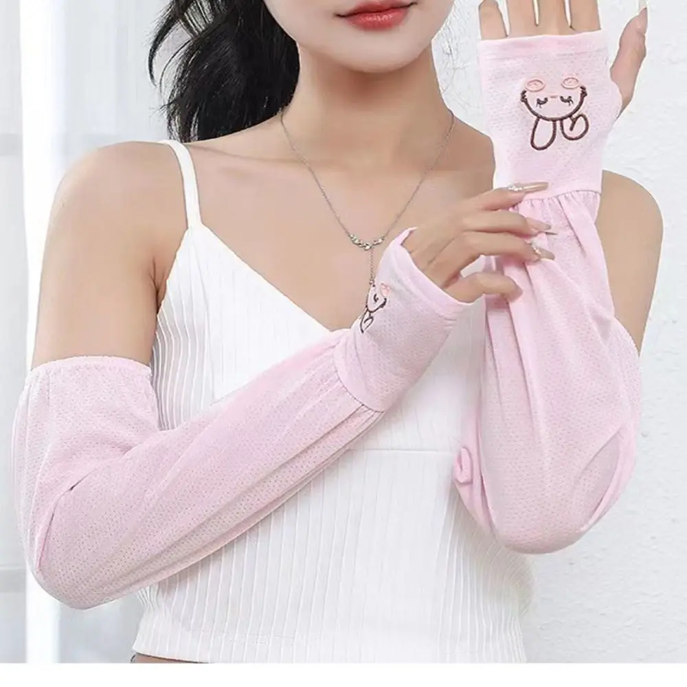 

Sun Protection Rabbit Arm Sleeves Fashion Long Sleeves Quick Drying Sunscreen Sleeves Arm Cover Anti-UV Ice Silk Sleeves Summer