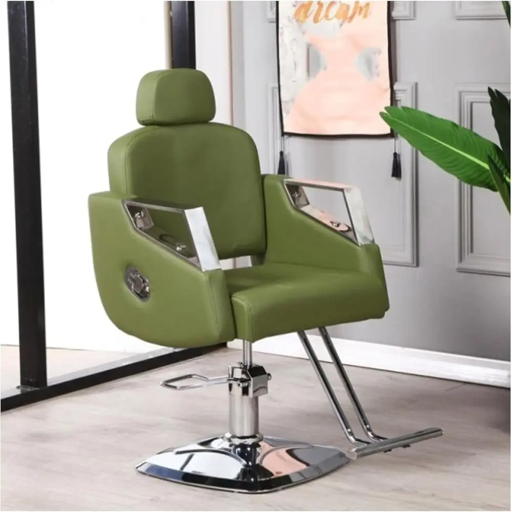 

Heavy Duty Hydraulic Pump Reclining Hair Stylist Chair with 360 Swivel, Green, A Grade