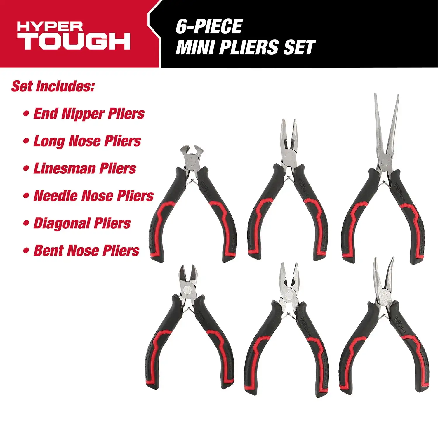 

6-Piece Mini Pliers Set with Soft Grip Handles, Gift for Mom