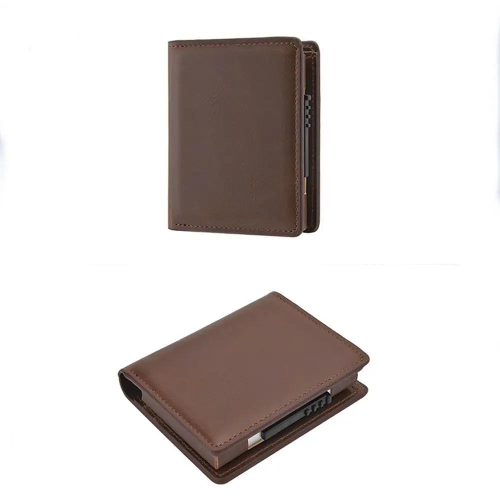 تتفاعل مكافحة سرقة الرجال محفظة صغيرة بولي Leather الجلود مقاوم للماء بولي Card حافظة للبطاقات بلون متعدد فتحة الأعمال حقيبة صغيرة الرجال
