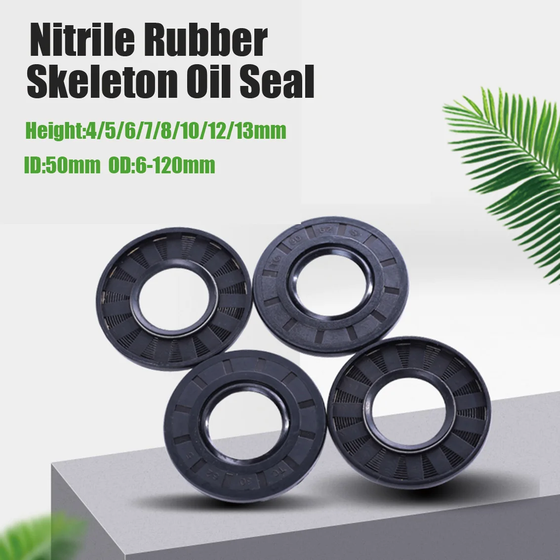 Black NBR TC Nitrile Rubber Shaft Oil Seal ID 50mm OD 60-120mm Height 4/5/6/7/8/10/12/13mm Nitrile Gasket Sealing Rings 1Pcs