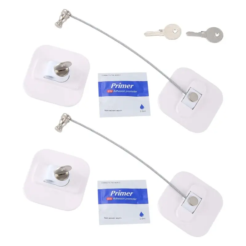 

ABTI-Refrigerator Lock, Mini Fridge Lock With Key For Adults, Lock For A Fridge, Cabinet Door(White 2Pack)