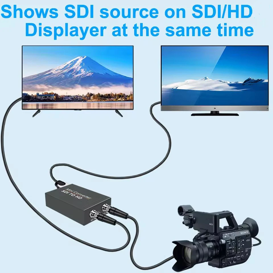 HD 3G Video  Converter SDI to HDMI-compatible To SDI Adapter Converter with Audio Auto Format Detection For Camera WITH DC CABLE