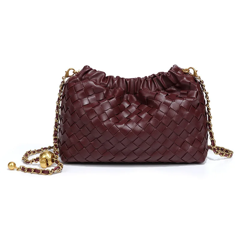 Bolso tejido a mano 2026, bolso nube, cadena pequeña, bolso bandolera, bolso de hombro versátil de lujo ligero para mujer, a la moda